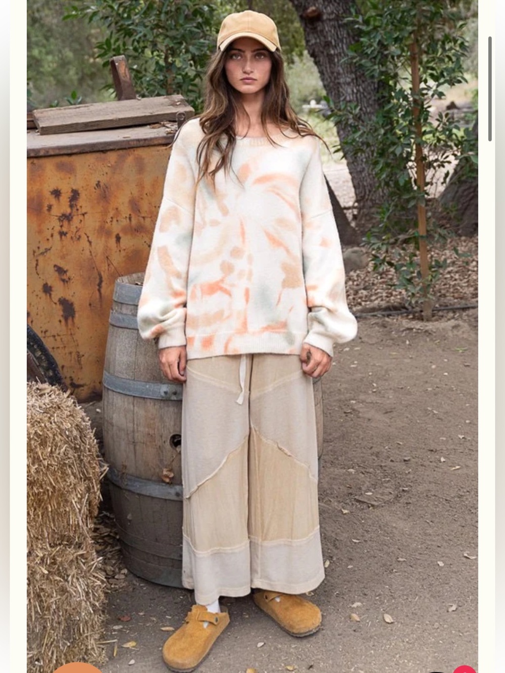 New: POL “Golden Hour” Boho Relaxed  Fit Balloon Sleeve Tie Dye Sweater• Medium - Picture 4 of 8